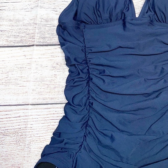 J. Crew Navy One Piece Halter Swimsuit Size 4 - Picture 8 of 12